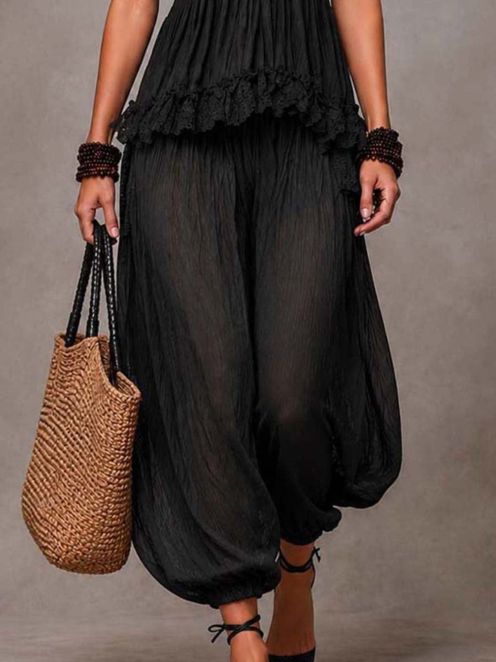 Conjunto V-cuello bohemio negro