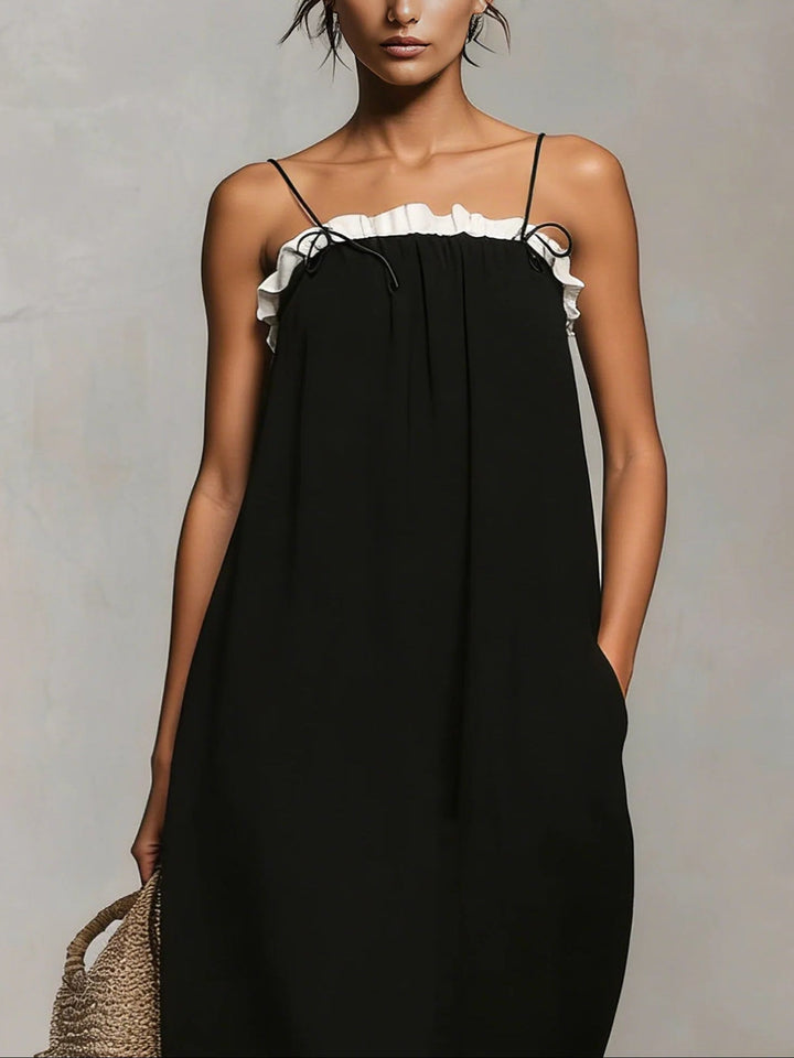 Mirelle™ | Vestido Maxi con Bloques de Color y Tirantes Espagueti