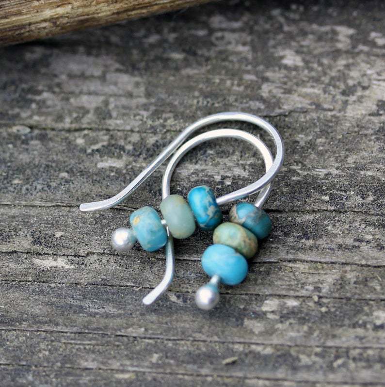 Pendientes retro de turquesa