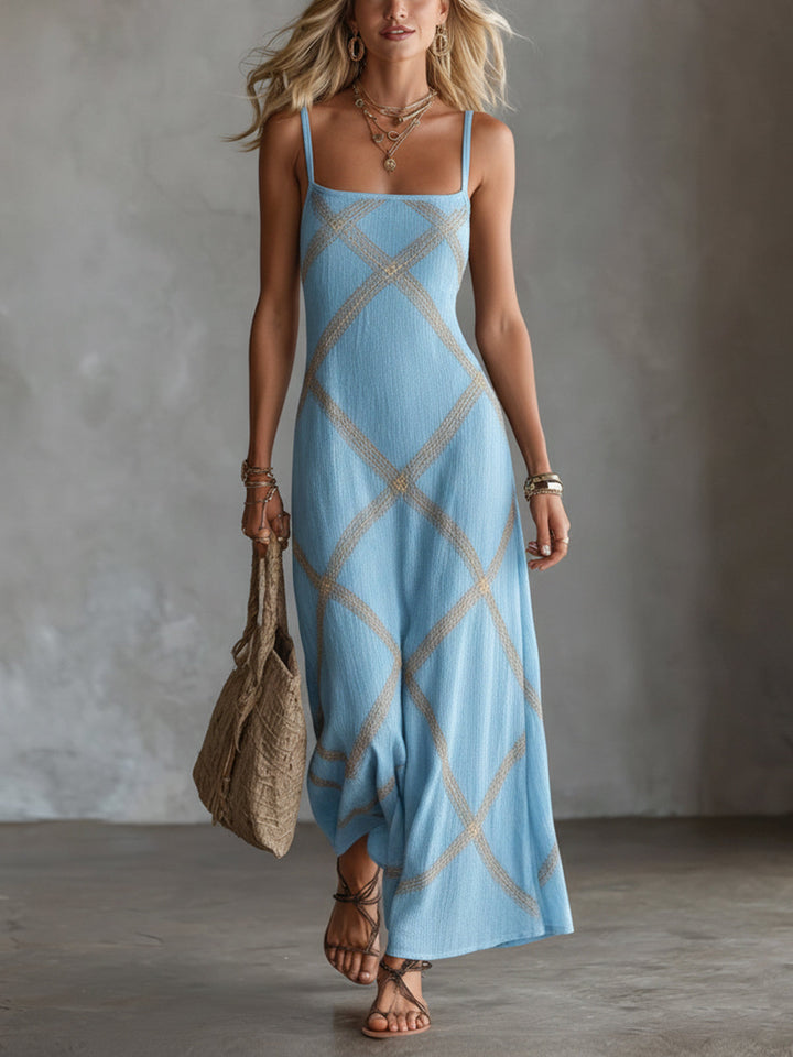 Vittoria – Vestido Geométrico Negro Camel