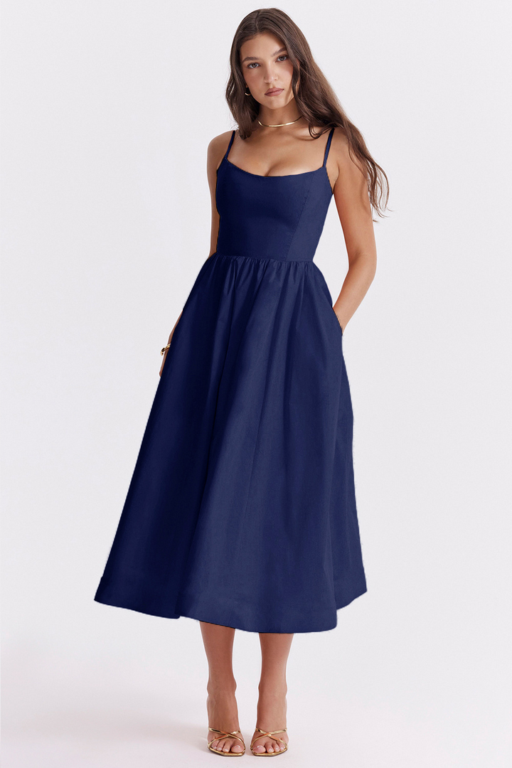 ESTELLE | Vestido Midi Verano Elegante Corsé