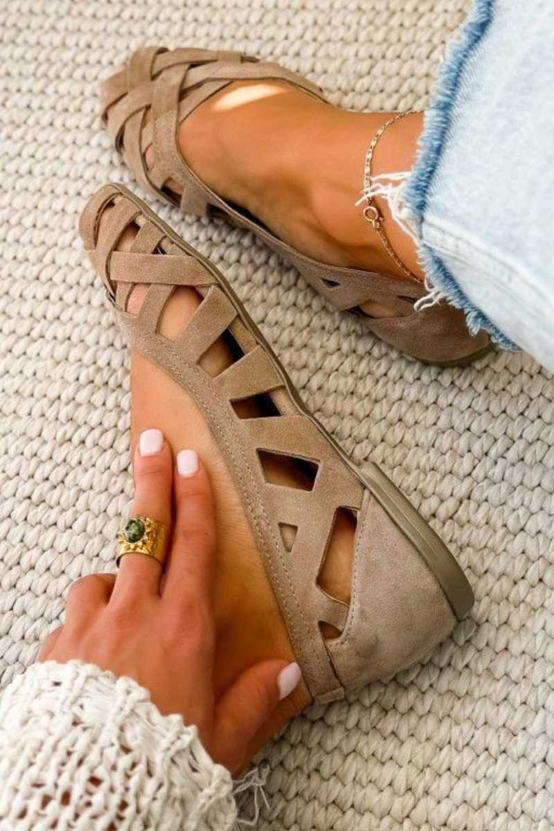 Kathy - Sandalias de cuero trenzadas sin hebillas