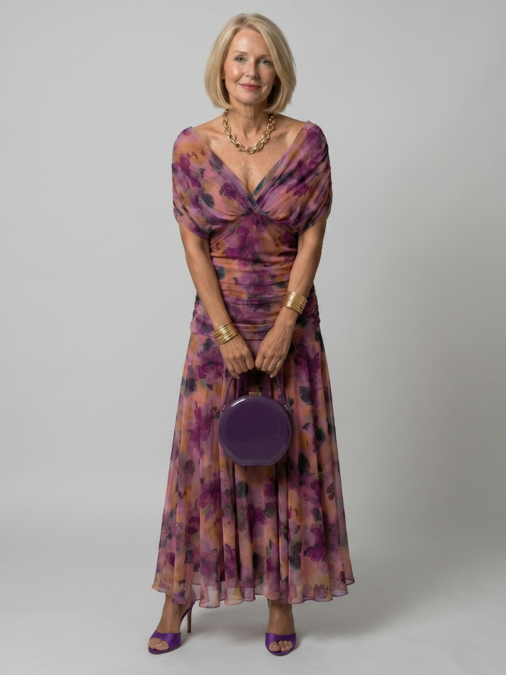 Calen | Vestido Midi Casual con Hombros Descubiertos