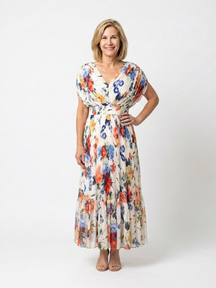 Savannah | Vestido midi plisado sin mangas