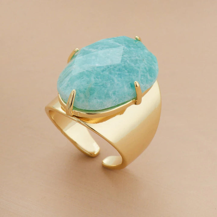 Anillo de Diosa Azul en Amazonita