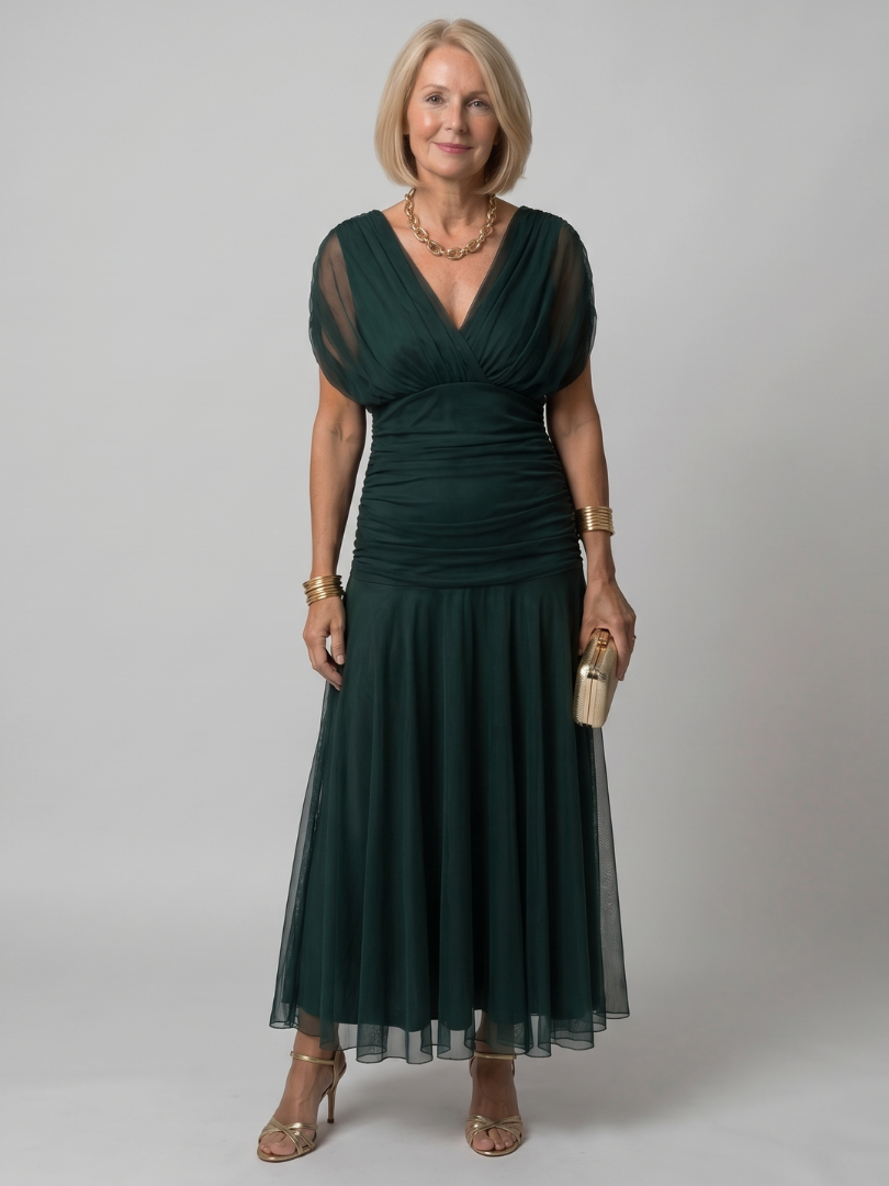 Calen | Vestido Midi Casual con Hombros Descubiertos