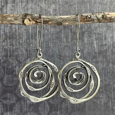 Pendientes de plata laberínticos