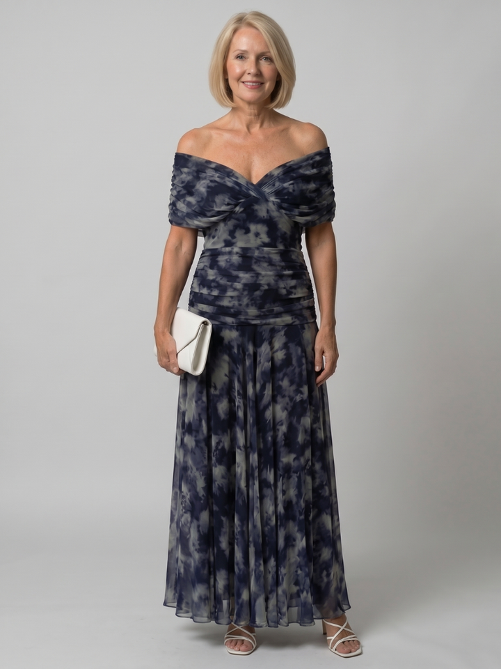 Calen | Vestido Midi Casual con Hombros Descubiertos