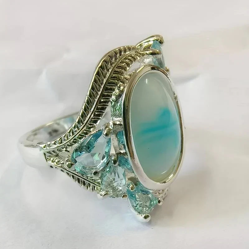 Anillo Vintage en Ópalo Turquesa