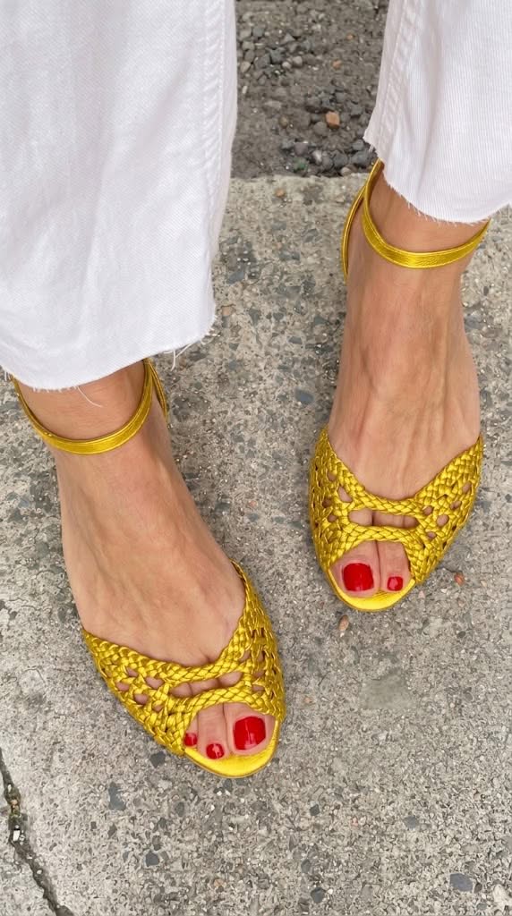 Sandalias trenzadas Isadora en oro