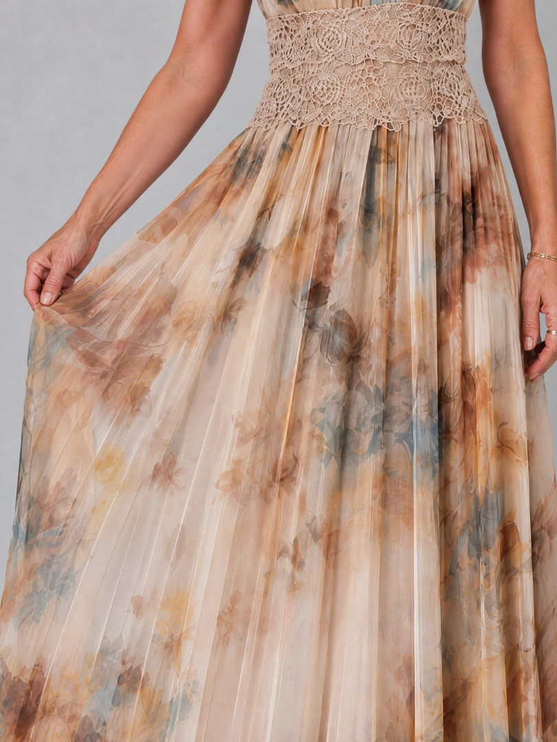 Elavenue | Vestido Maxi con Escote Halter y Cintura de Encaje