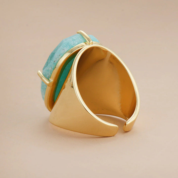 Anillo de Diosa Azul en Amazonita