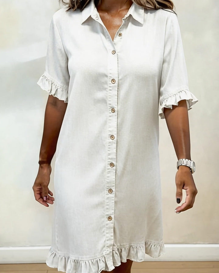 Maria | Vestido de Denim Cómodo con Pliegues Elevadores