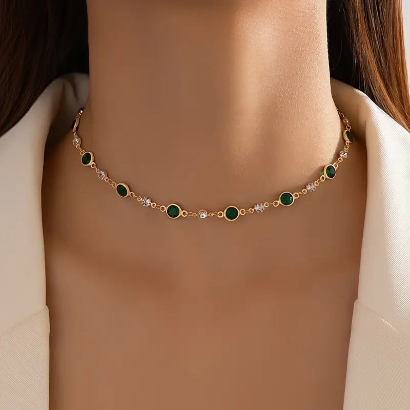 Collar Péndulo Esmeralda Verde