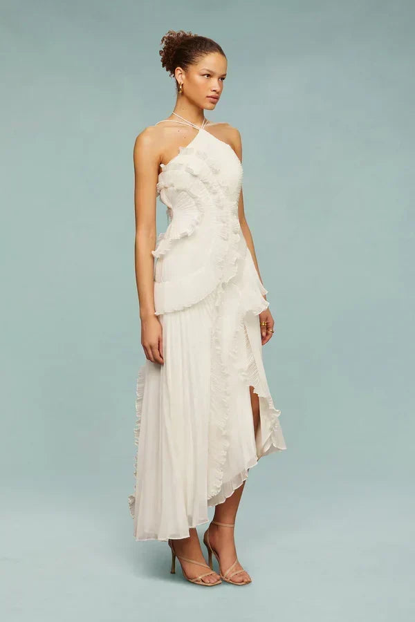 LIYANA | Vestido con volantes en espiral
