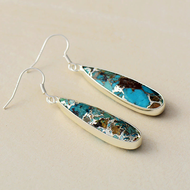 Pendientes de Jaspe Turquesa Chic
