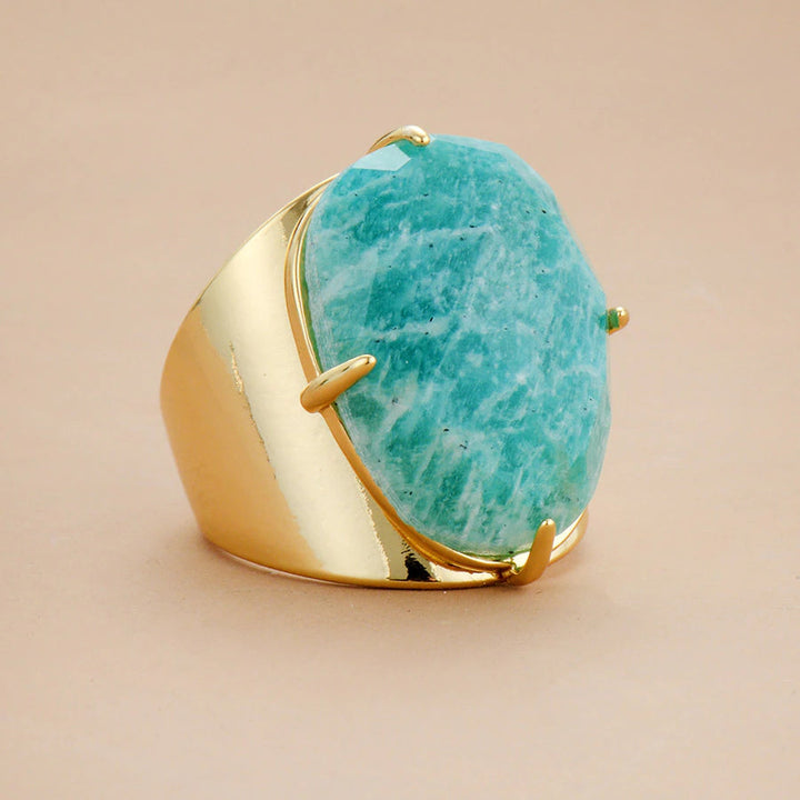 Anillo de Diosa Azul en Amazonita
