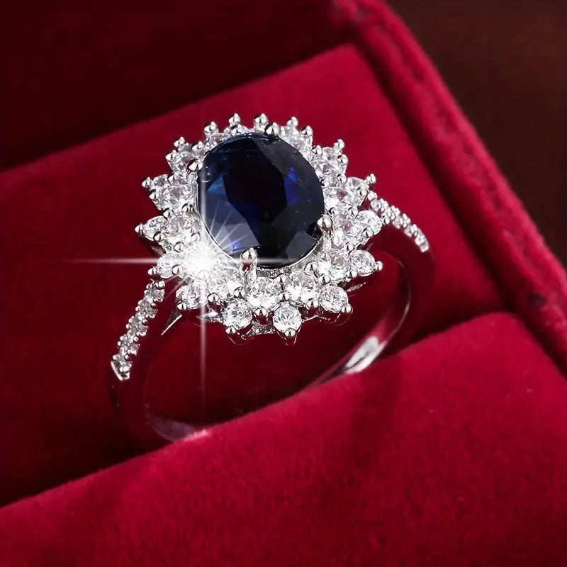 Anillo Halo con Zafiro Dorado