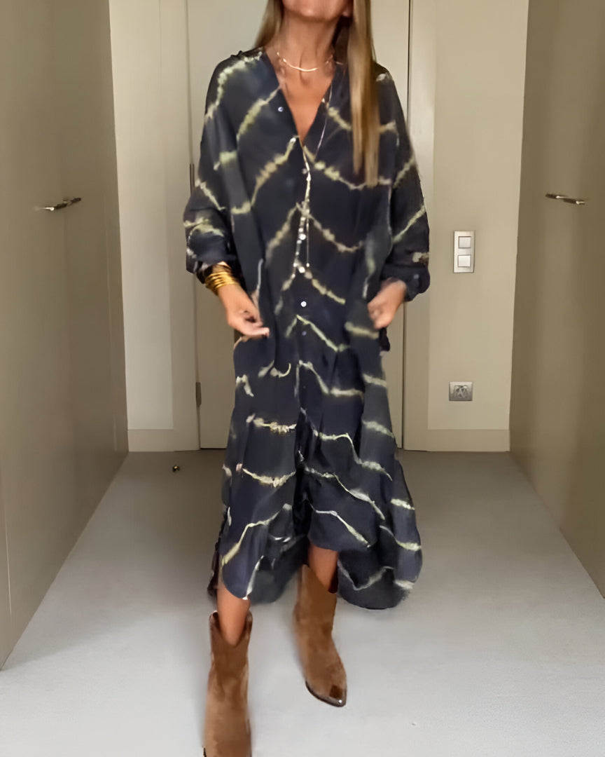 Aurélie™ | Maxi Vestido Bohemio Chic con Patrón Rayado