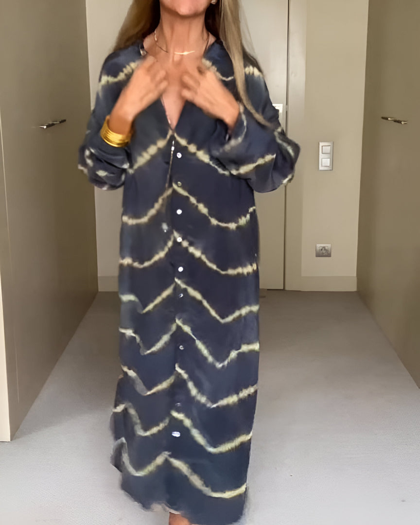 Aurélie™ | Maxi Vestido Bohemio Chic con Patrón Rayado