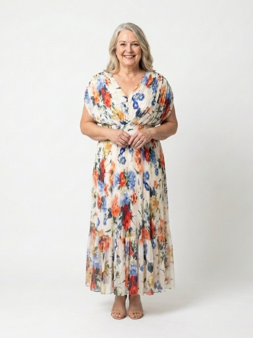 Savannah | Vestido midi plisado sin mangas
