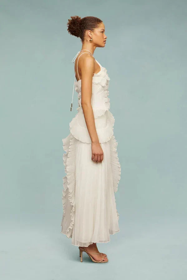 LIYANA | Vestido con volantes en espiral