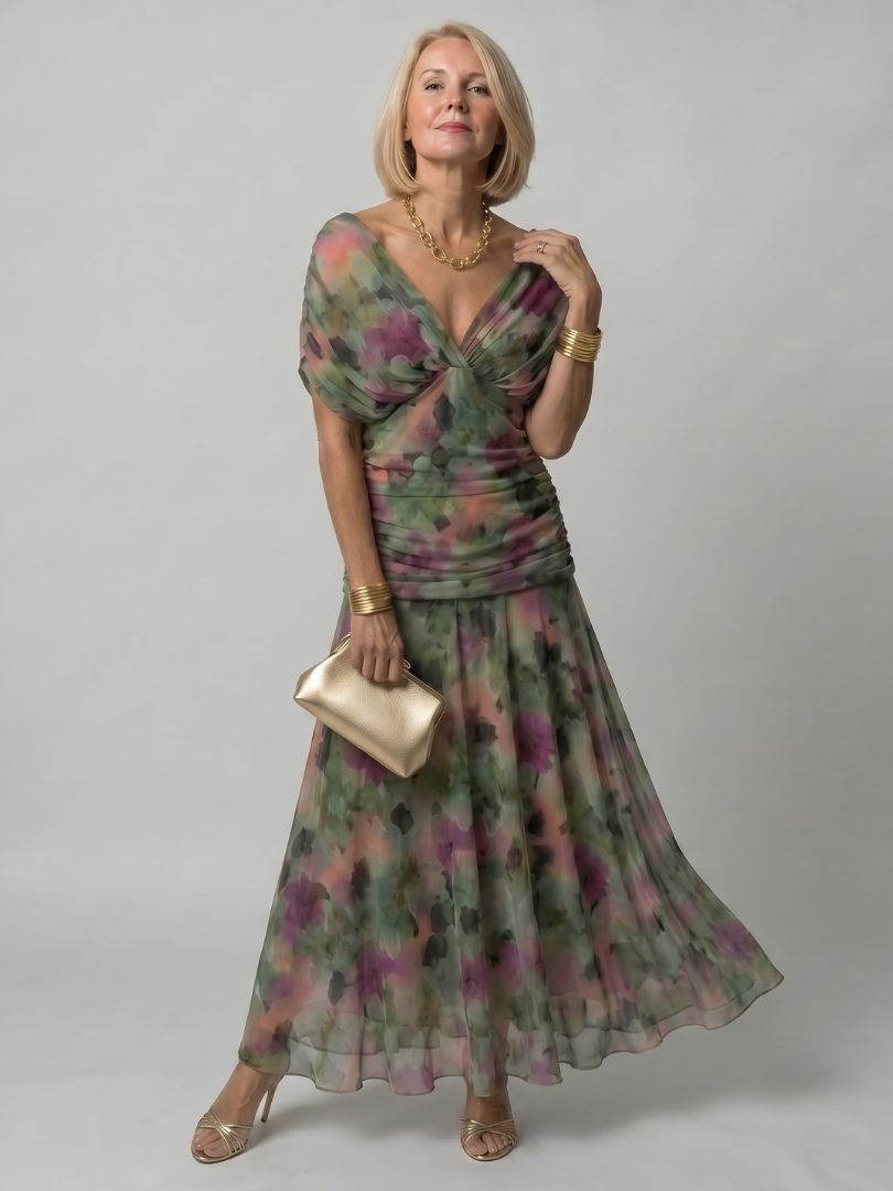 Calen | Vestido Midi Casual con Hombros Descubiertos