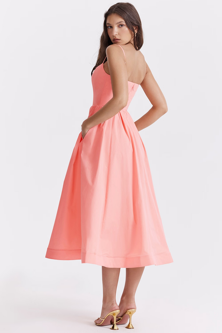 ESTELLE | Vestido Midi Verano Elegante Corsé