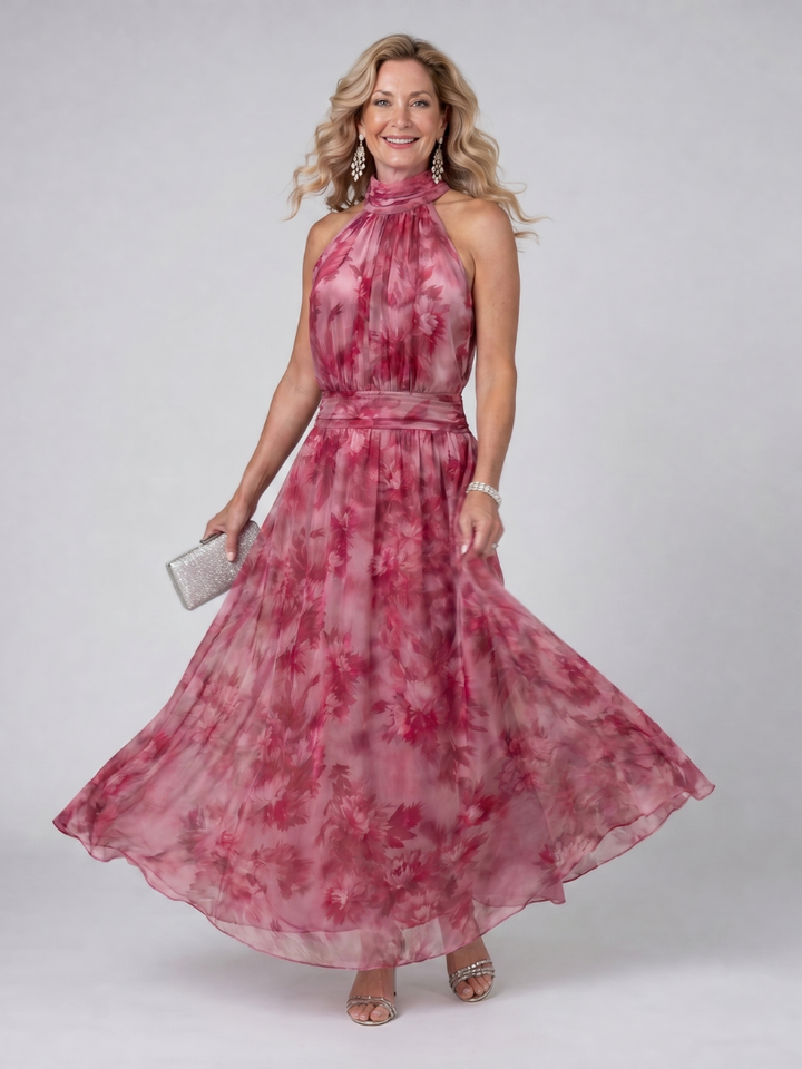 Avien | Vestido Midi con Escote Halter Suave