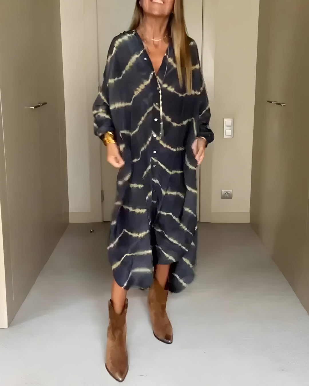 Aurélie™ | Maxi Vestido Bohemio Chic con Patrón Rayado