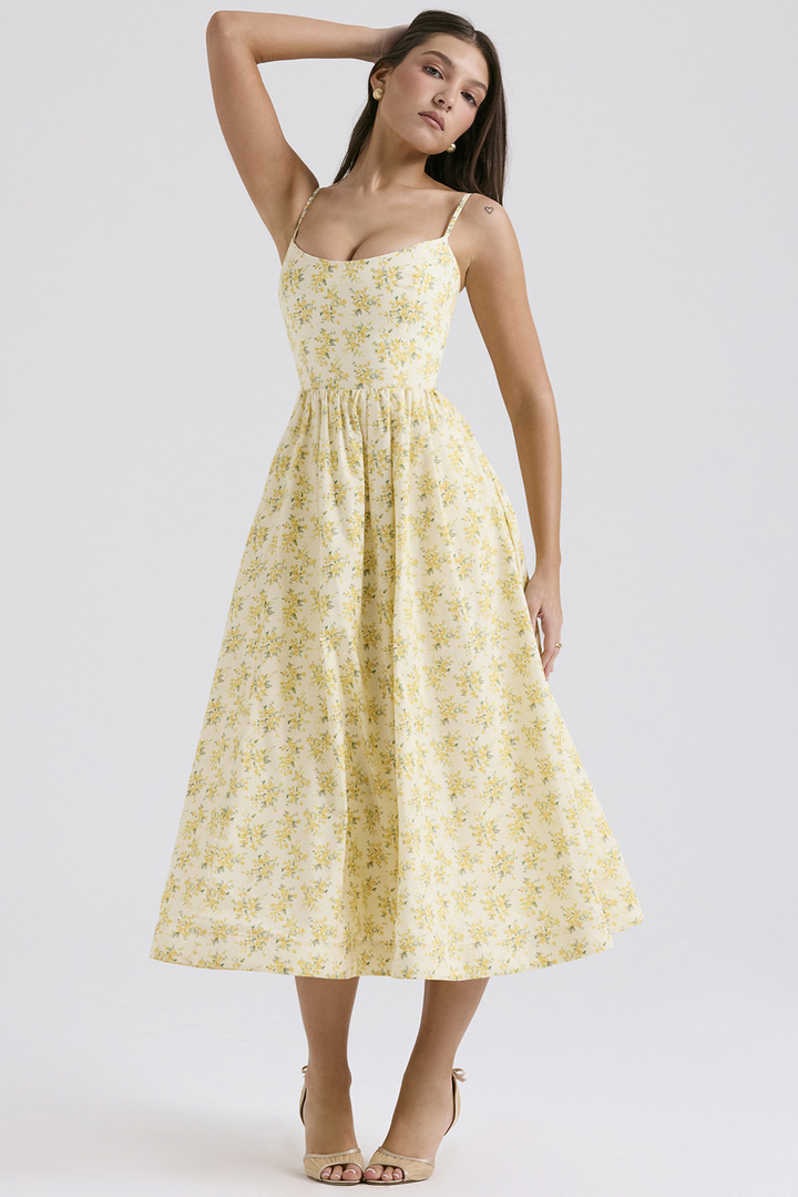 ESTELLE | Vestido Midi Verano Elegante Corsé