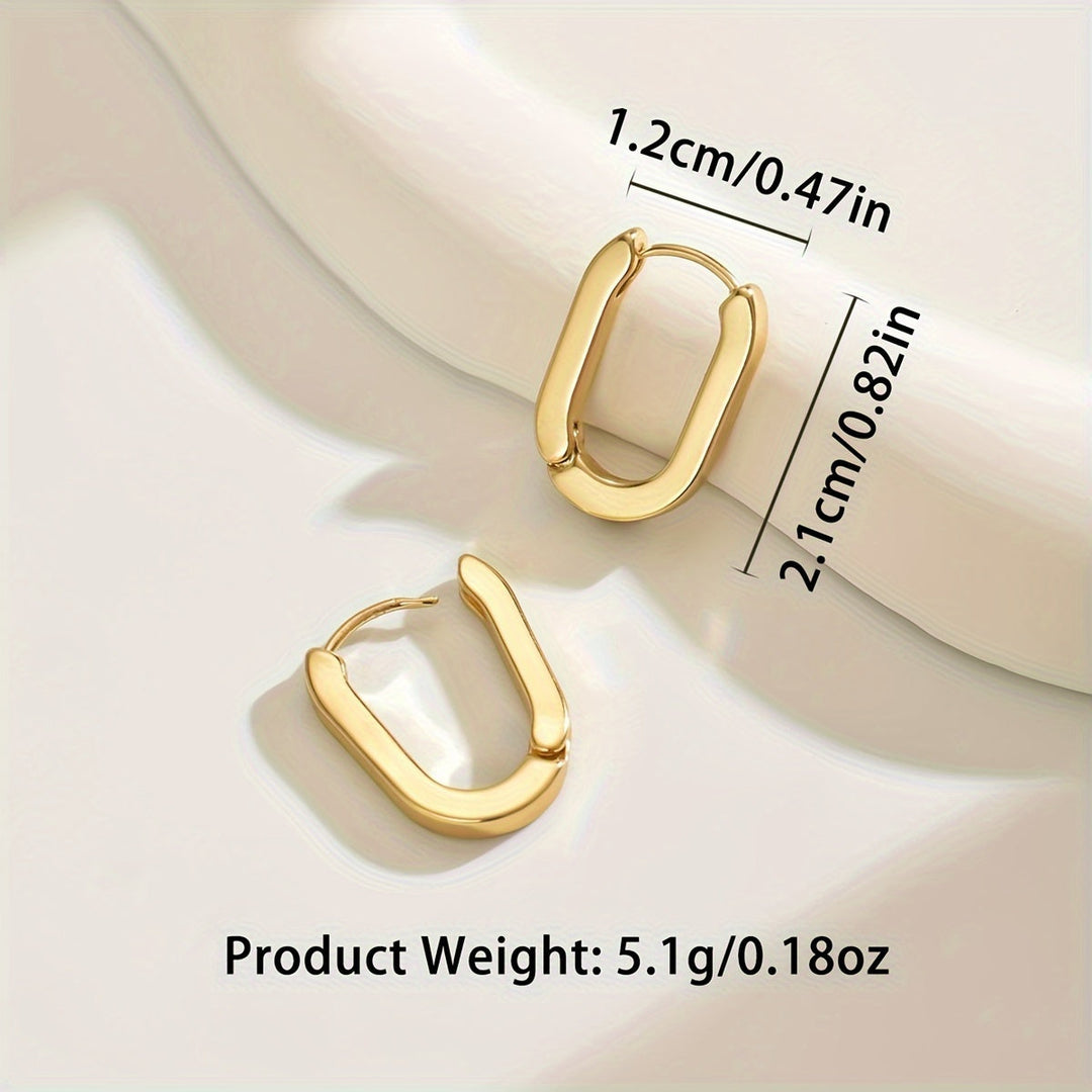 Pendientes de aro elegantes de forma geométrica