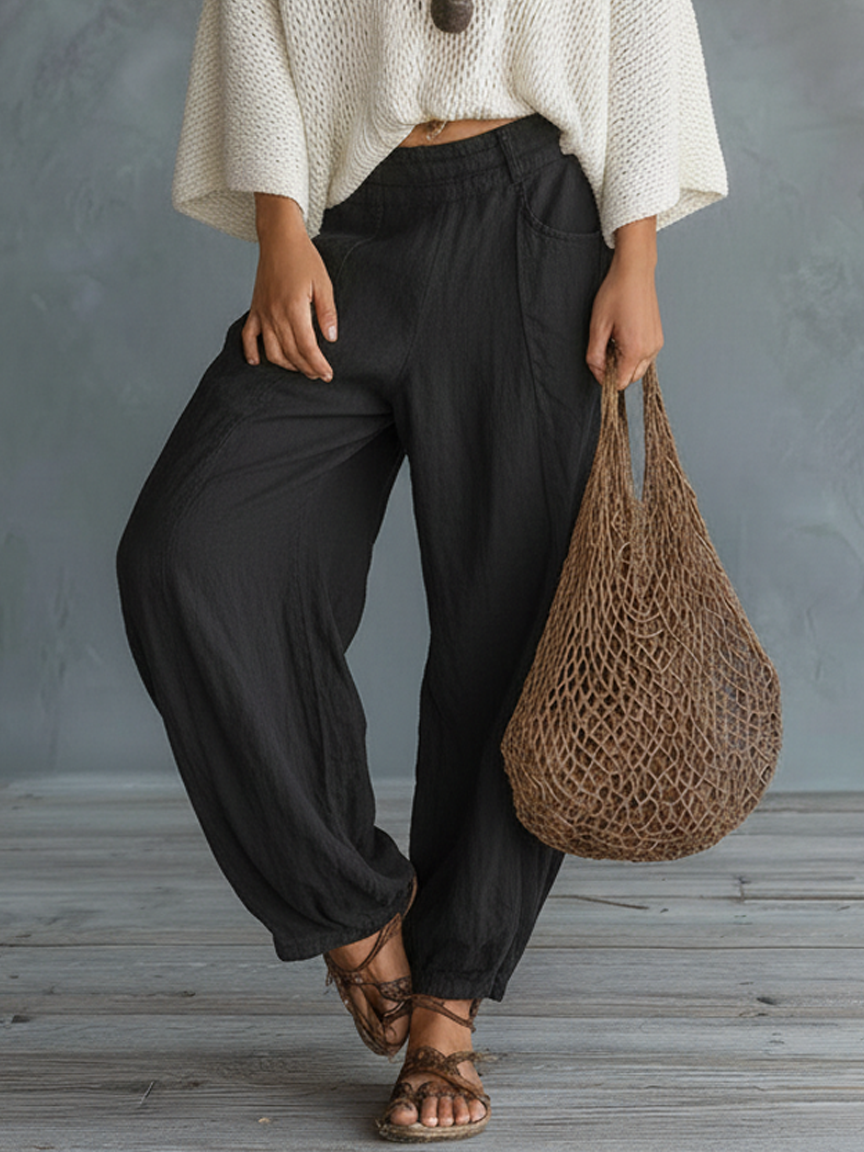 Conjunto de Jersey de Manga Capa y Pantalón Harem Minimalista Ligero para Damas MDZ2685A8Y