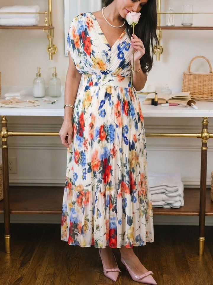 Savannah | Vestido midi plisado sin mangas