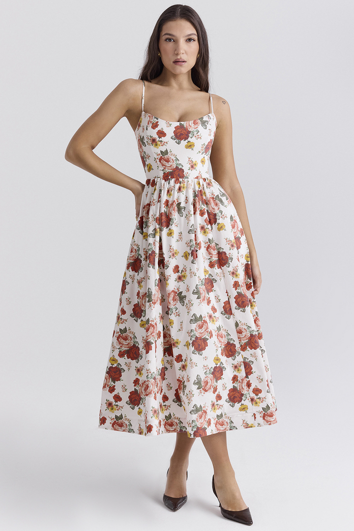 ESTELLE | Vestido Midi Verano Elegante Corsé