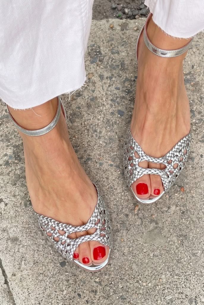 Sandalias trenzadas Isadora en oro