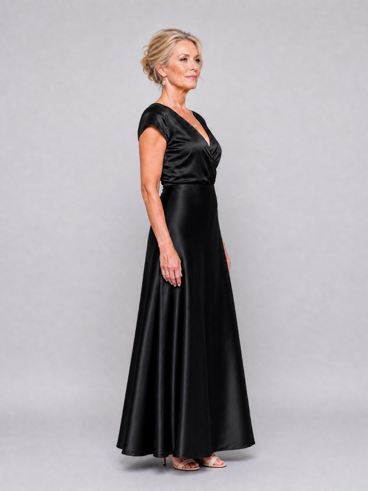 Samouse | Vestido Maxi de Manga Corta y Cuerpo Cruzado