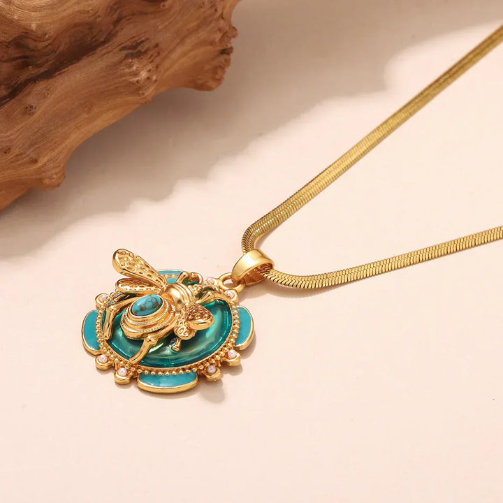 Péndulo de Oro Chic con Turquesa
