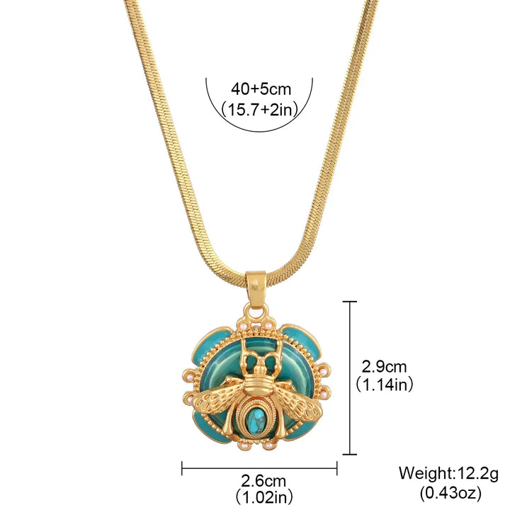 Péndulo de Oro Chic con Turquesa