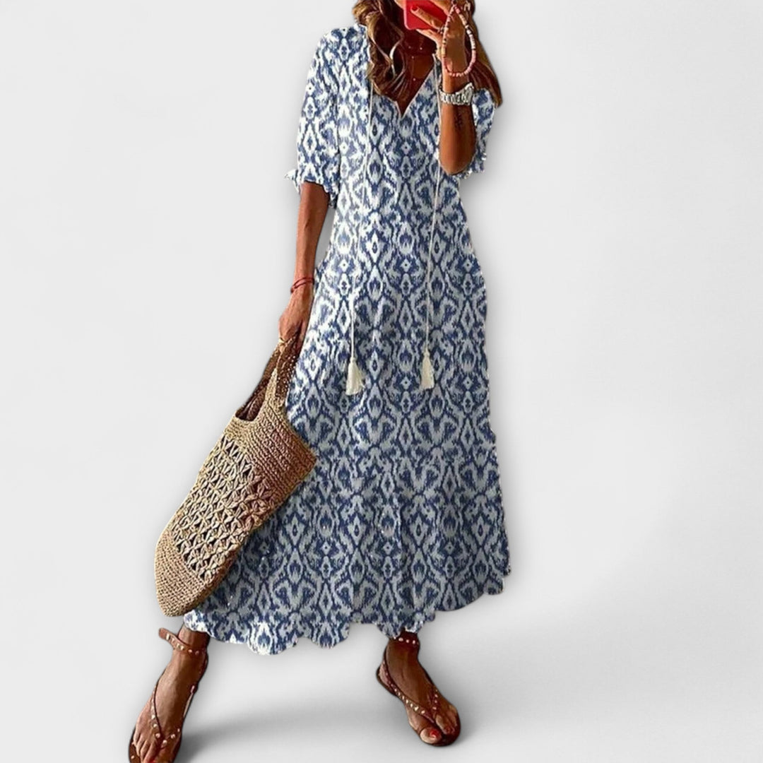 Anna – Vestido de verano bohemio femenino de silueta fluida