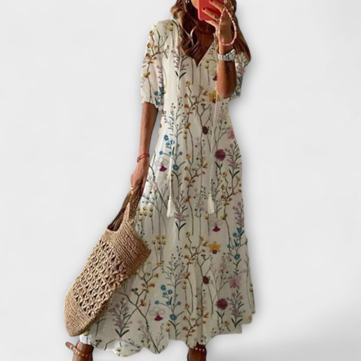 Anna – Vestido de verano bohemio femenino de silueta fluida