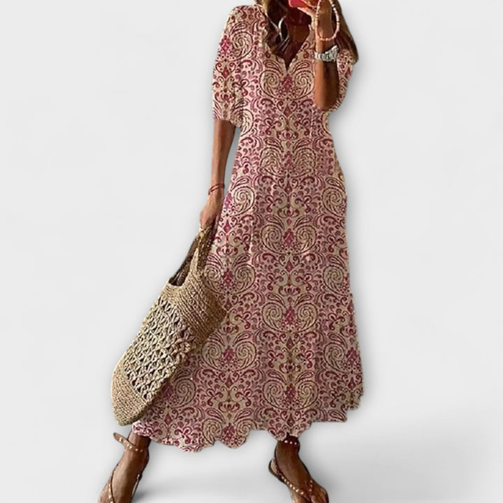 Anna – Vestido de verano bohemio femenino de silueta fluida