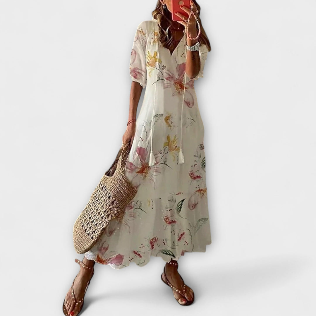 Anna – Vestido de verano bohemio femenino de silueta fluida