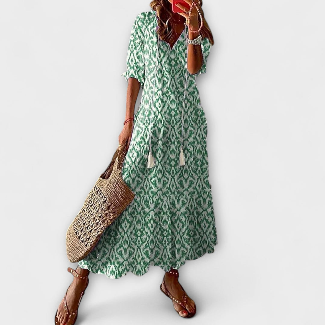 Anna – Vestido de verano bohemio femenino de silueta fluida