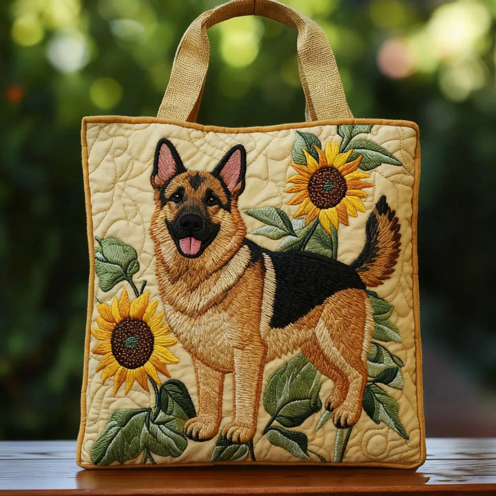 Bolsa artesanal - Pastor Alemán Floral