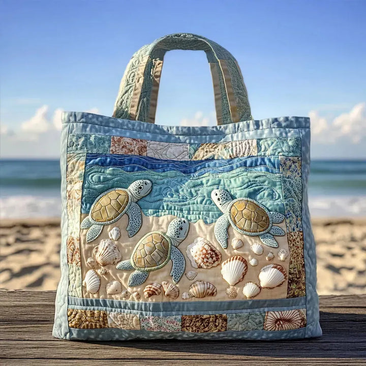Bolsa acolchada artesanal - Tortugas Marinas