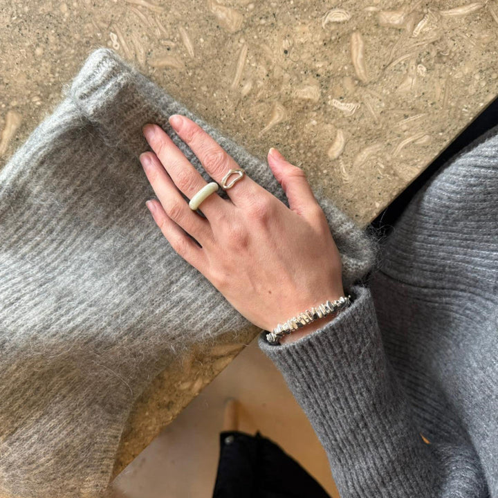 Anillo orgánico de plata esterlina 925 – hecho a mano