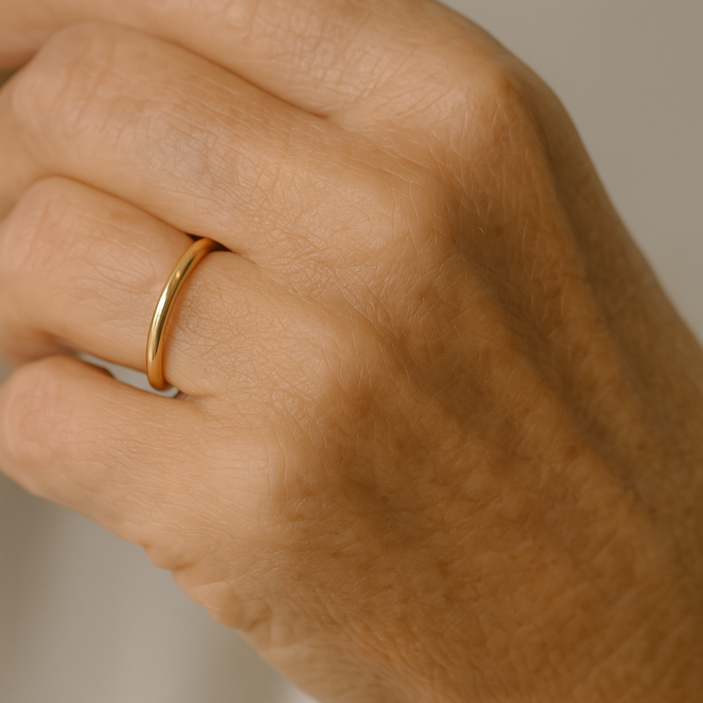 Anillo simple en oro y plata