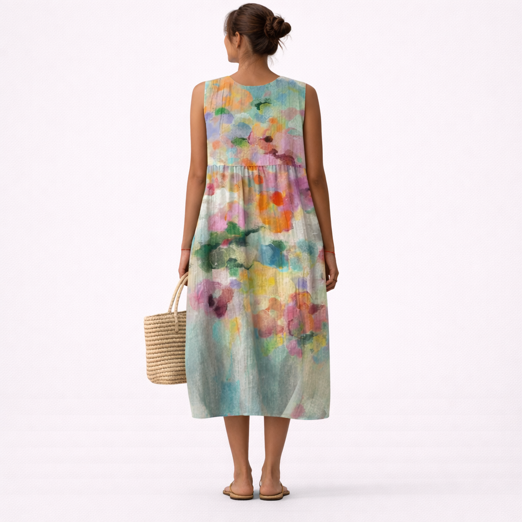 Vestido midi multicolor elegante Carla