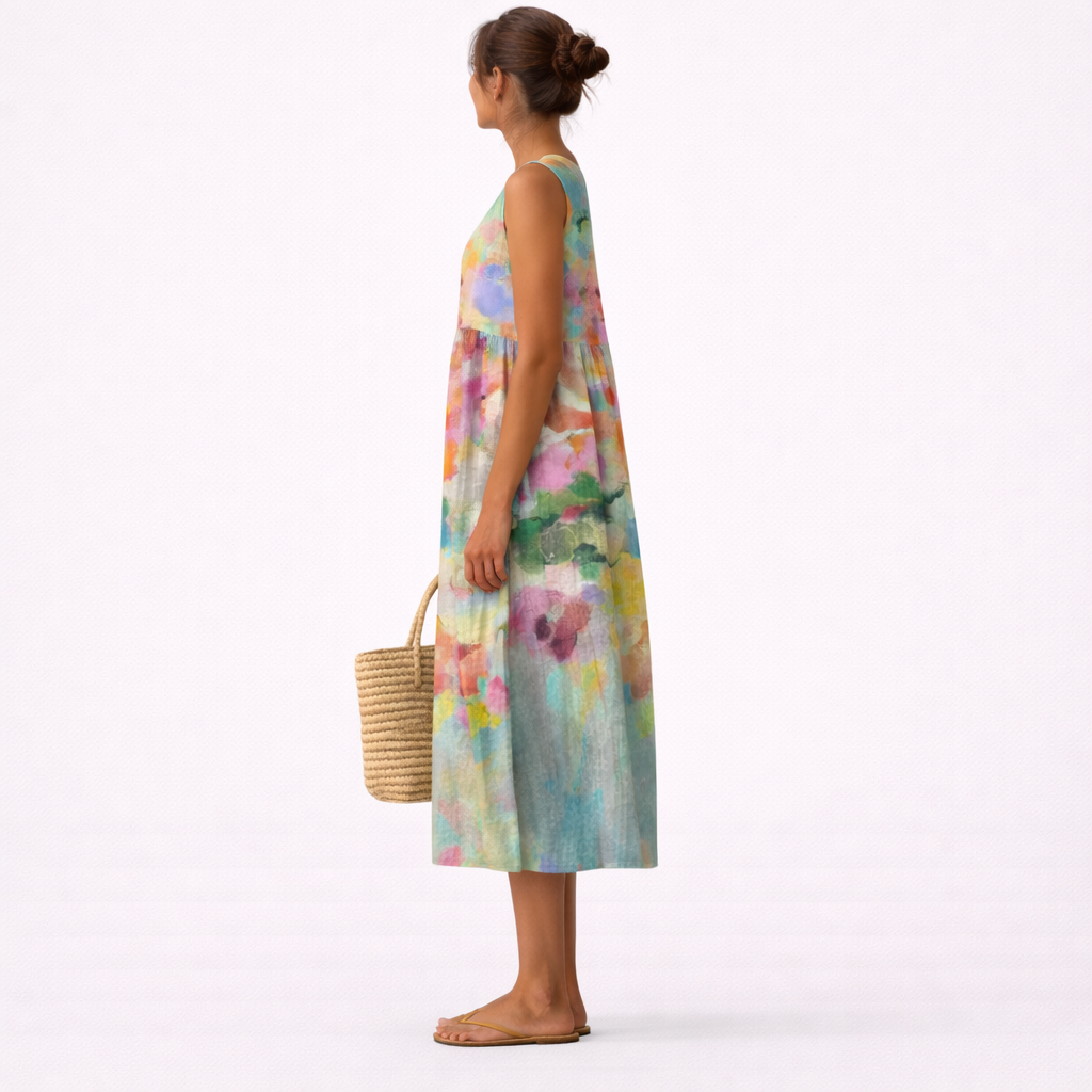 Vestido midi multicolor elegante Carla